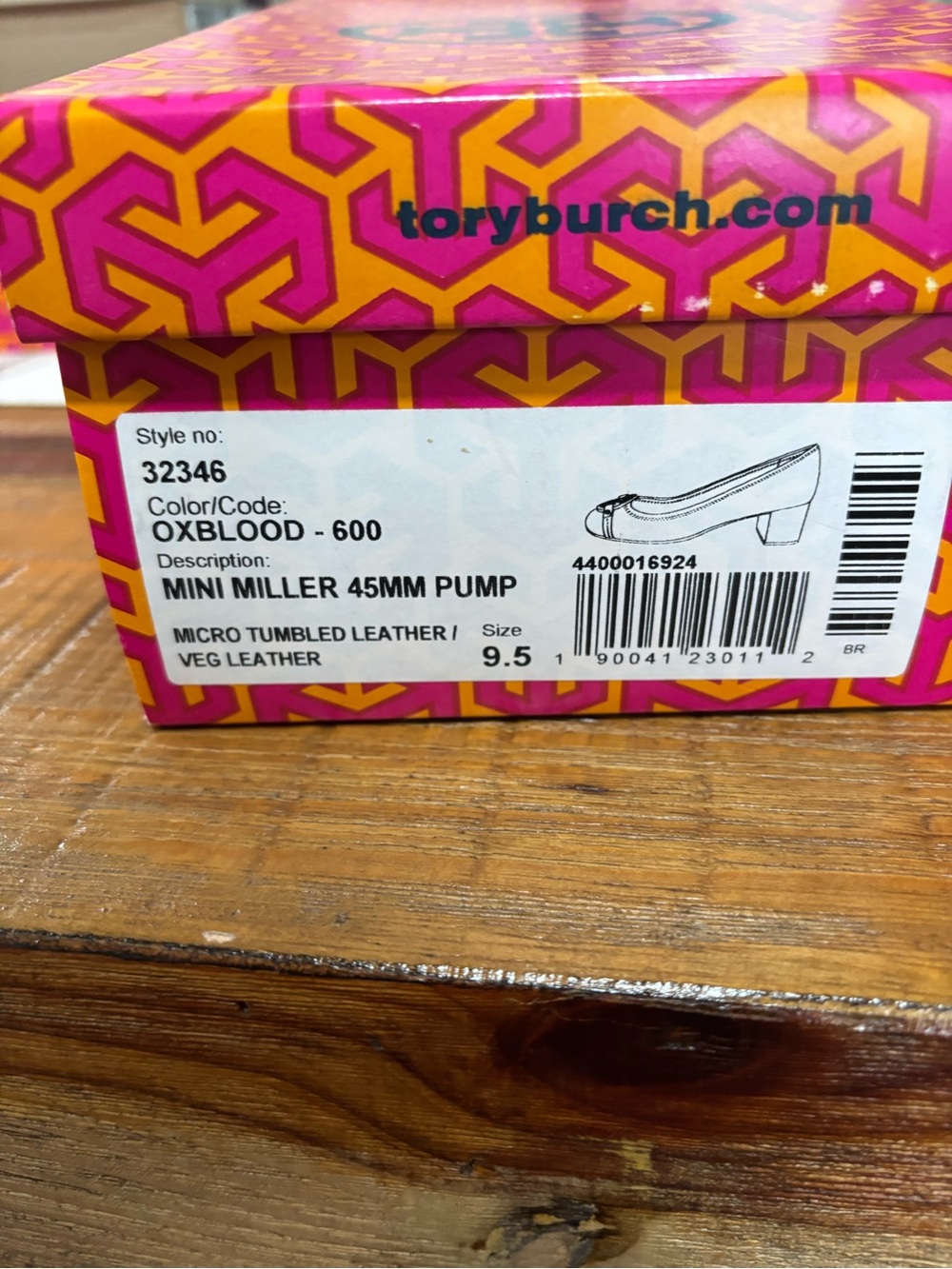 Tory Burch Oxblood Mini Miller 45mm Pump